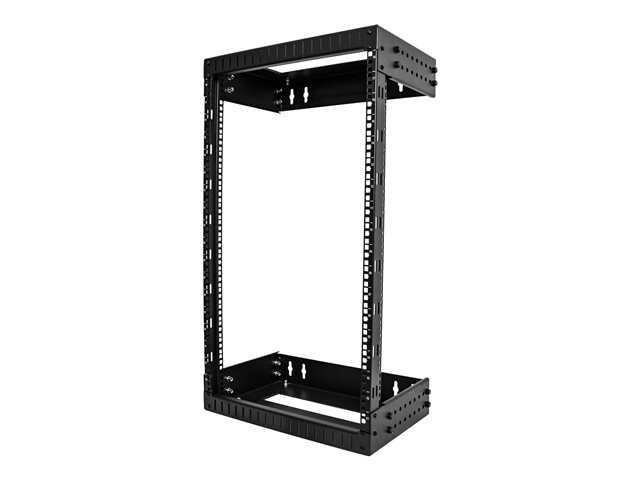 Startech 18U 19" Wall Mount Network Rack, Adjustable Depth 12-20" 2 Post Open Frame Server Room Rack for AV/Data/ IT Communication/Computer Equipment/Switch with Cage Nuts & Screws - 18U Adjustable Rack - Rack open frame - 2-post - wall mountable - black