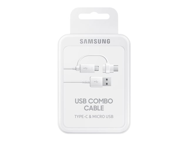 Samsung EP-DG930 - USB cable - USB (M) to Micro-USB Type B, USB-C (M) - USB 2.0 - 1.5 m - white