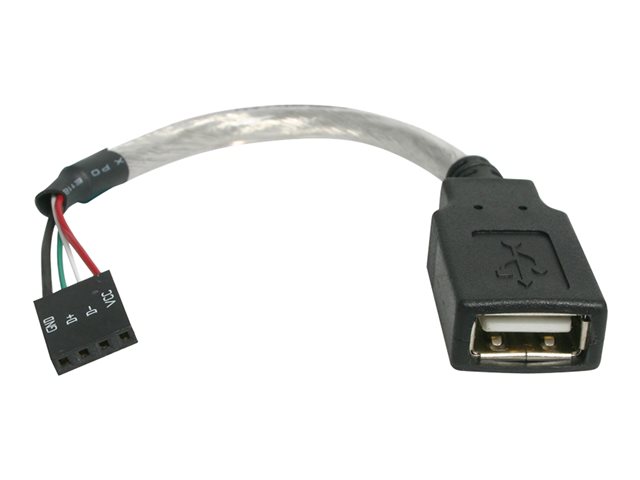 StarTech 6in USB 2.0 A to USB 4 Pin to Motherboard Header Adapter F/F - USB cable - USB (F) to 4 pin USB 2.0 header (F) - USBMBADAPT - USB cable - USB (F) to 4 pin USB 2.0 header (F) - 15 cm - for P/N: 35FCREAD, 35FCREADBK, 35FCREADREM