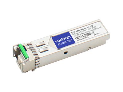 AddOn Cisco SFP-10G-BX-U-40 Compatible SFP+ Transceiver - SFP+ transceiver module (equivalent to: Brocade SFP-10G-BX-U-40) - 10 GigE - 10GBase-BX - LC single-mode - up to 40 km - 1270 (TX) / 1330 (RX) nm