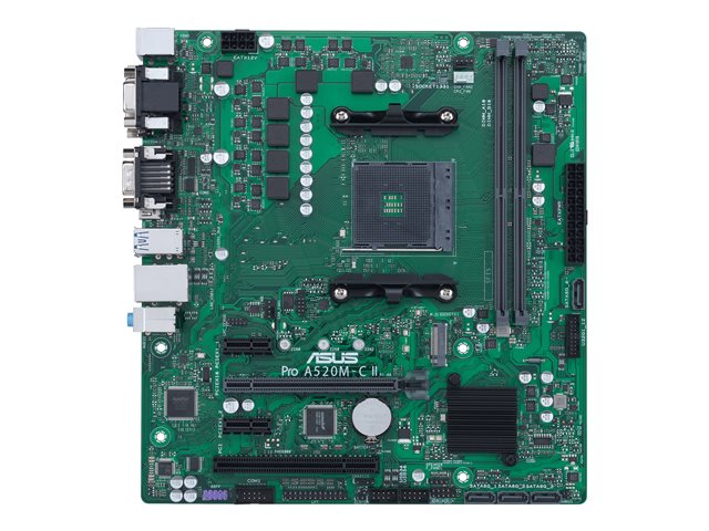 ASUS Pro A520M-C II/CSM - Motherboard - micro ATX - Socket AM4 - AMD A520 Chipset - USB 3.2 Gen 1 - Gigabit LAN - onboard graphics (CPU required) - HD Audio (8-channel) - ASUS Corporate Stable Model (CSM)