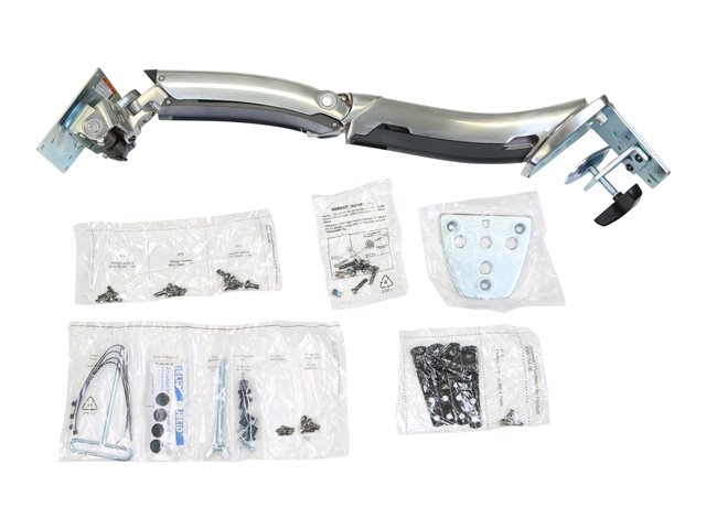 Ergotron MX Desk Mount LCD Arm - Mounting kit (articulating arm, desk clamp mount, grommet mount) for LCD display - aluminium - polished aluminium - screen size: up to 30"