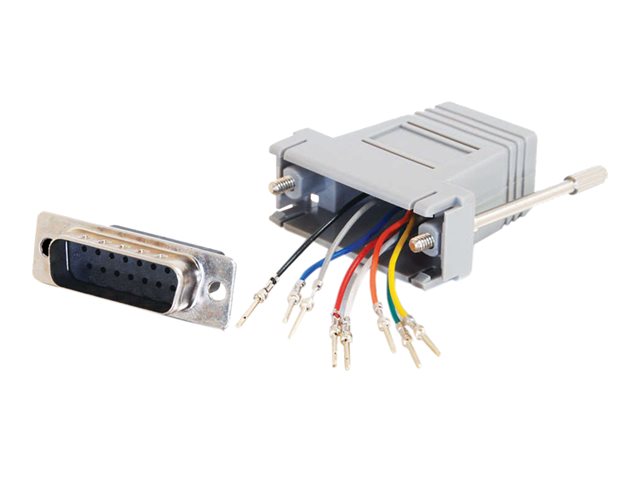 C2G Modular Adapter - Serial adapter - RJ-45 (F) to 15 pin D-Sub (DB-15) (M) - grey