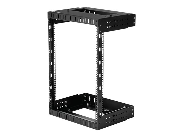 Startech 15U 19" Wall Mount Network Rack, Adjustable Depth 12-20" 2 Post Open Frame Server Room Rack for AV/Data/ IT Communication/Computer Equipment/Switch with Cage Nuts & Screws - 15U Adjustable Rack - Rack - wall mountable - black - 15U - 19"
