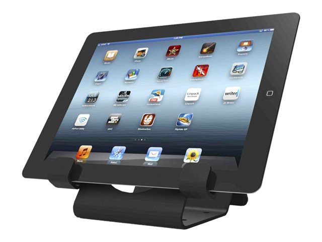 Compulocks Universal Tablet Holder with Coiled Cable Lock - Stand - for tablet - lockable - high-grade aluminium - black - desktop