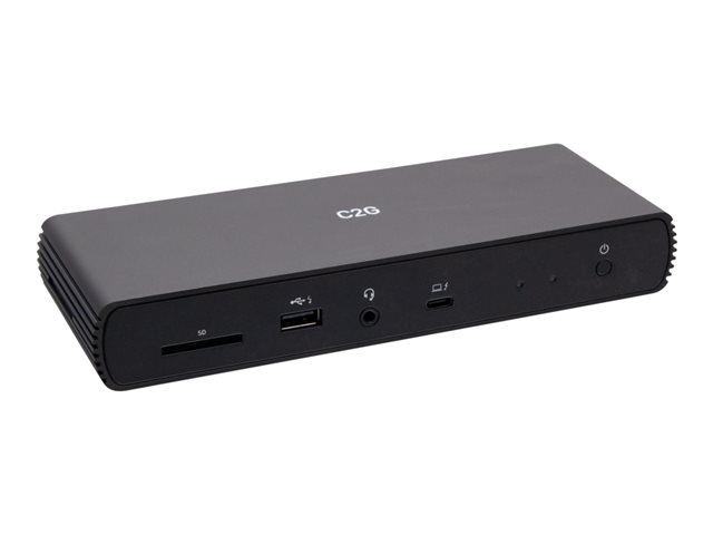 C2G Thunderbolt 4 Dock - Dual Monitor Docking Station with USB, Ethernet, SD Reader, and AUX - Power Delivery up to 90W - Docking station - USB-C / USB4 / Thunderbolt 3 / Thunderbolt 4 - 4 x Thunderbolt - 1GbE - 135 Watt - TAA Compliant