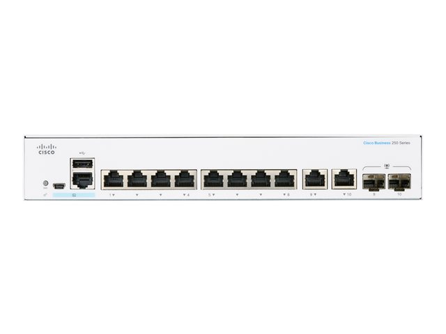 Cisco Business 250 Series CBS250-8T-E-2G - switch - 8 ports - smart - rack-mountable