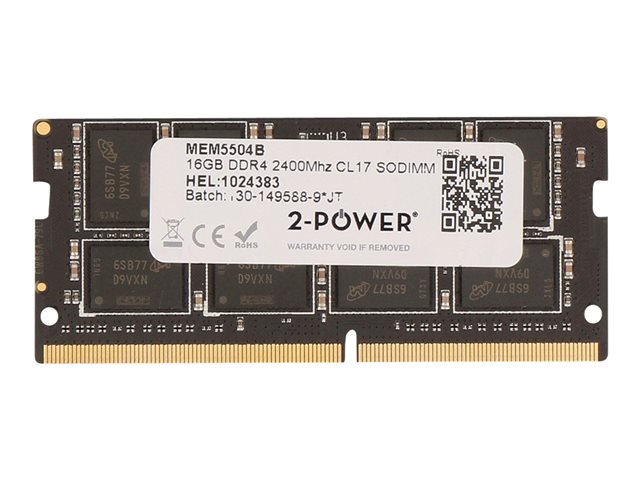 2-Power - DDR4 - module - 16 GB - SO-DIMM 260-pin - 2400 MHz / PC4-19200 - CL17 - 1.2 V - unbuffered - non-ECC - for Dell Inspiron 13 7375, 55XX, 5775, Latitude 3390 2-in-1, 3490, 35XX, 7390, OptiPlex 5250