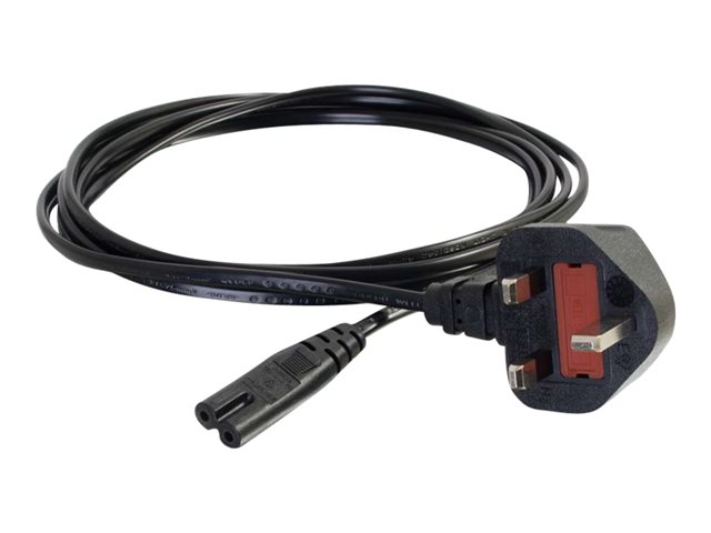 C2G Non-Polarised Power Cord - Power cable - power IEC 60320 C7 to BS 1363 (M) - AC 250 V - 2 m - molded - black - United Kingdom