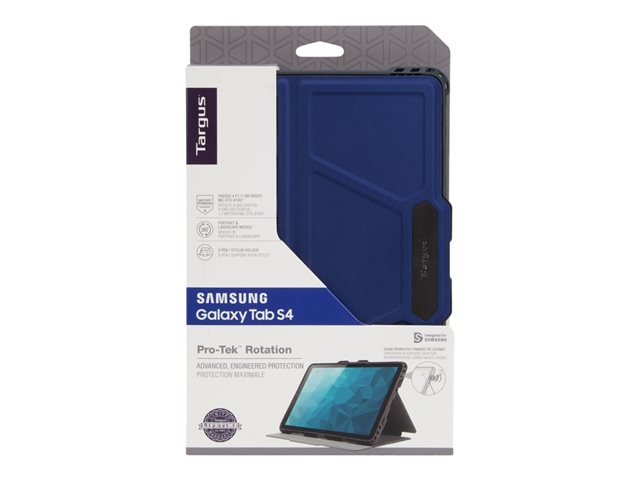 Targus Pro-Tek Rotating - Flip cover for tablet - rugged - polyurethane, faux leather - blue - for Samsung Galaxy Tab S4 (10.5 in)