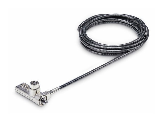 Startech 10-Pack Dual-Access Laptop Lock, 6.5ft (2m) Keyed Alike and Combination Security Cable Lock for K-Slot Devices, Computer Anti-Theft Steel Cable - Security cable lock - black & silver - 2 m (pack of 10)