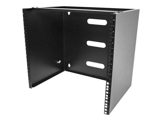 Startech 10U Wall Mount Rack, 19" Wall Mount Network Rack, 14 inch Deep (Low Profile), Wall Mounting Patch Panel Bracket for Network Switches, IT Equipment, 77lb (35kg) Capacity - Network Equipment Rack (RACK-10U-14-BRACKET) - Network device mounting brac