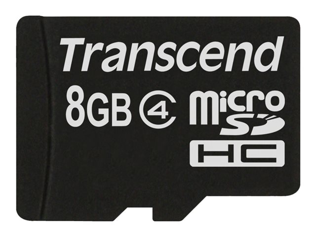 Transcend - Flash memory card - 8 GB - Class 4 - microSDHC