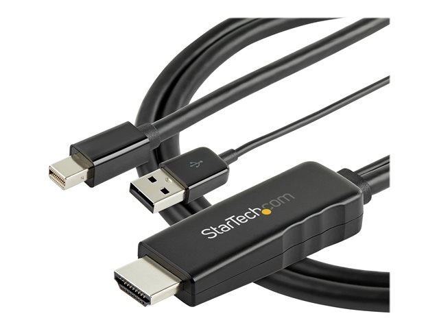StarTech.com 3ft (1m) HDMI to Mini DisplayPort Cable 4K 30Hz, Active HDMI to mDP Adapter Converter Cable with Audio, USB Powered, Mac & Windows, HDMI Male to mDP Male Video Adapter Cable - HDMI to mDP Converter (HD2MDPMM1M) - video / audio cable - Display