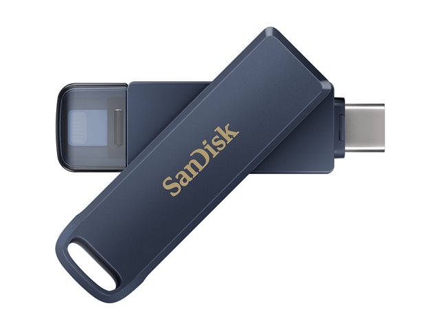 SanDisk Phone Drive - USB flash drive - 128 GB - USB-C / Lightning - metallic sky