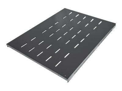19IN FIXED SHELF 1U 600MM BLACK -HEAVY DUTY METAL