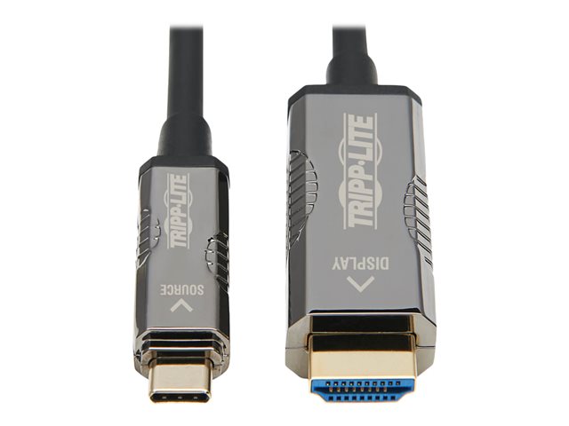 Eaton Tripp Lite Series High-Speed USB-C to HDMI Active Optical Cable (AOC) - UHD 4K 60 Hz, HDR, CL3 Rated, Black, 30 m (98 ft.) - Adapter cable - USB-C male to HDMI male - 30 m - black - 4K support, Active Optical Cable (AOC)