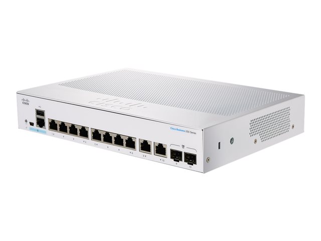 Cisco Business 350 Series 350-8P-2G - Switch - L3 - Managed - 8 x 10/100/1000 (PoE+) + 2 x combo SFP - rack-mountable - PoE+ (67 W)