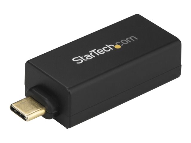 StarTech.com USB C to Gigabit Ethernet Adapter, 1Gbps NIC USB 3.0/USB 3.1 Type C Network Adapter, 1GbE USB-C to RJ45/LAN Port, Thunderbolt 3 Compatible, Windows, MacBook Pro, Chromebook - USB C to Ethernet (US1GC30DB) - network adapter - USB-C - Gigabit E