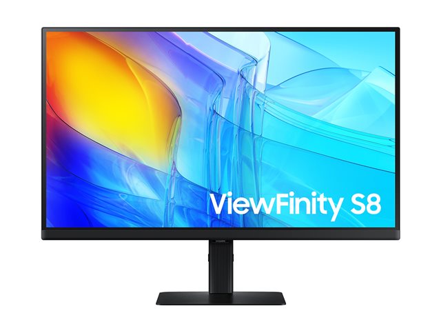 Samsung ViewFinity S8 S27D800EAU - S80D Series - LED monitor - 27" - 3840 x 2160 4K UHD (2160p) @ 60 Hz - IPS - 350 cd/m² - 1000:1 - HDR10 - 5 ms - HDMI, DisplayPort - black