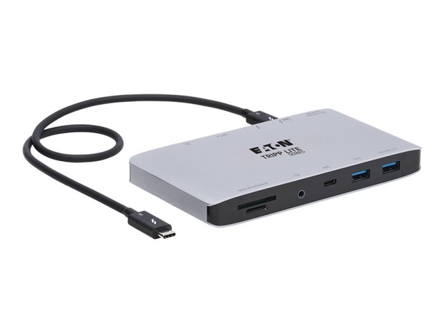 Eaton Tripp Lite Series Thunderbolt 3 Dock with USB-C Compatibility, Dual Display - 8K DisplayPort, USB 3.2 Gen 2 10G, USB-A/USB-C Hub, GbE, International Plug Adapters - docking station - USB-C / Thunderbolt 3 - DP, Thunderbolt - 1GbE