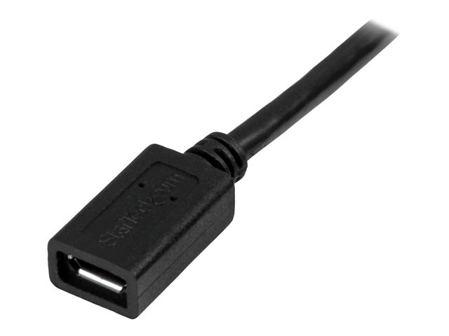 StarTech 0.5m 20in Micro-USB Extension Cable - M/F - Micro USB Male to Micro USB Female Cable (USBUBEXT50CM) - USB extension cable - Micro-USB Type B (M) to Micro-USB Type B (F) - USB 2.0 - 50 cm - black