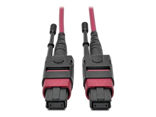 Eaton Tripp Lite Series 100G MTP/MPO Multimode OM4 Plenum-Rated Fiber Optic Cable (F/F), 12 Fiber, 40/100GBASE-SR4, Push/Pull Tabs, Magenta, 1 m - patch cable - 1 m - magenta