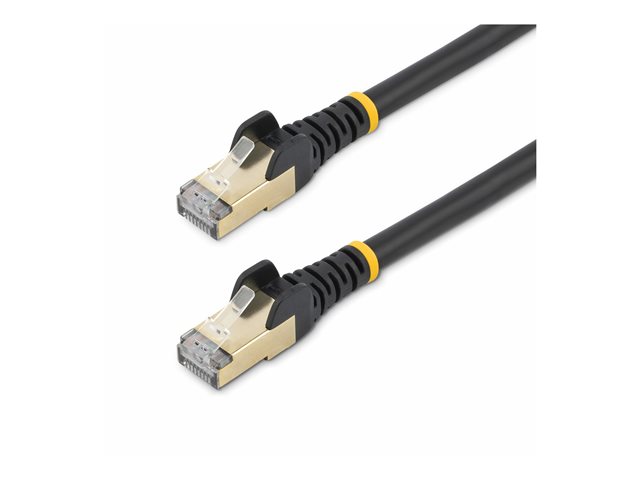 StarTech.com 1.5m CAT6A Ethernet Cable, 10 Gigabit Shielded Snagless RJ45 100W PoE Patch Cord, CAT 6A 10GbE STP Network Cable w/Strain Relief, Black, Fluke Tested/UL Certified Wiring/TIA - Category 6A - 26AWG (6ASPAT150CMBK) - patch cable - 1.5 m - black