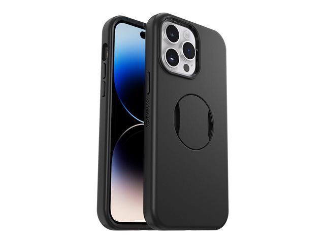 OtterBox OtterGrip Symmetry Series - Back cover for mobile phone - MagSafe compatibility - polycarbonate, synthetic rubber, plastic - black - for Apple iPhone 14 Pro Max
