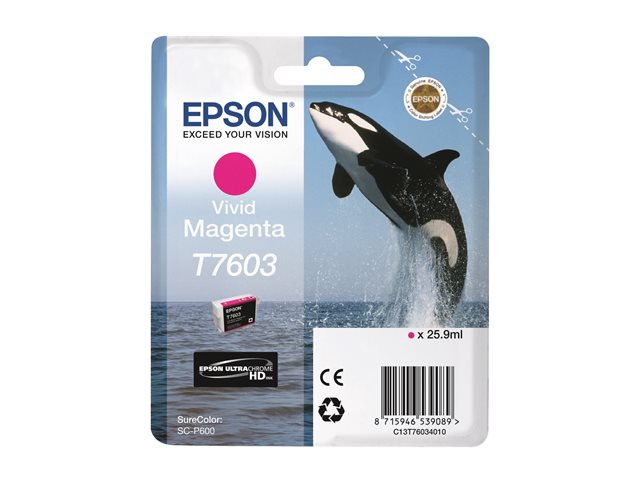 Epson T7603 - 25.9 ml - vivid magenta - original - blister - ink cartridge - for SureColor SC-P600