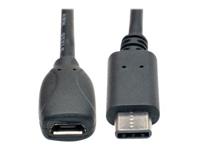 Eaton Tripp Lite Series USB 2.0 Adapter Cable - USB-C to USB Micro-B (M/F), 6-in. (15.24 cm) - USB-C adapter - Micro-USB Type B to 24 pin USB-C - 15 cm