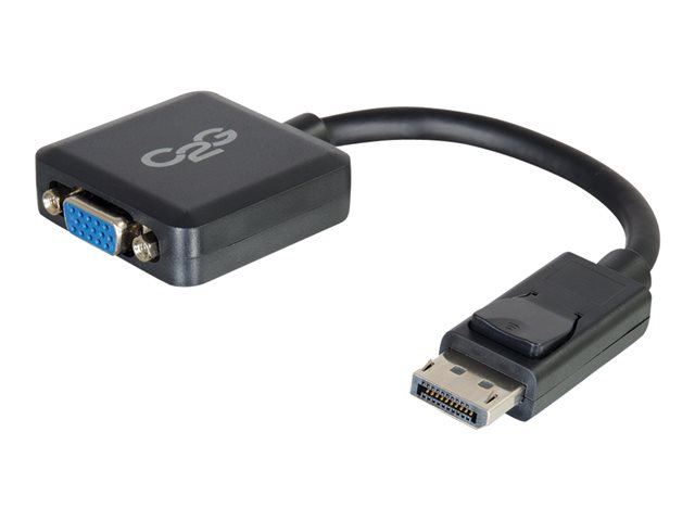 C2G 8in DisplayPort to VGA Adapter - DP to VGA Adapter Converter - Black - M/F - DisplayPort cable - DisplayPort (M) to HD-15 (VGA) (F) - 20.32 cm - latched - black