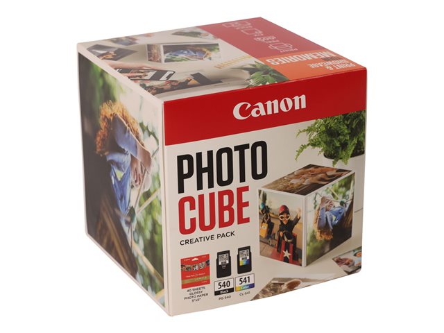 Canon Photo Cube Creative Pack - Glossy - 2-pack - black, colour (cyan, magenta, yellow) - original - orange - ink cartridge / paper kit - for PIXMA TS5150, TS5151