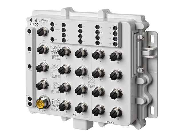 Cisco Industrial Ethernet 2000 IP67 Series - Switch - Managed - 16 x 10/100 (PoE+) + 2 x 10/100/1000 - wall-mountable - PoE+