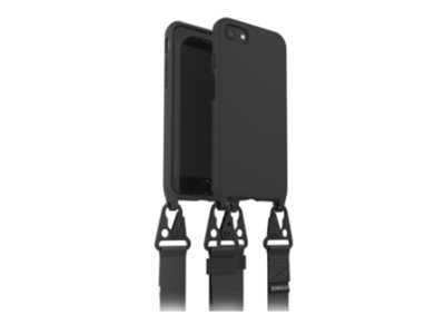 OtterBox React Series - Back cover for mobile phone - shock-resistant, with detachable lanyard - black - for Apple iPhone 7, 8, SE (2nd generation), SE (3rd generation)