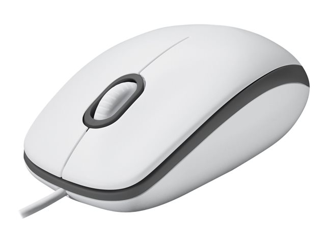 Logitech M100 - Mouse - full size - right and left-handed - optical - 3 buttons - wired - USB