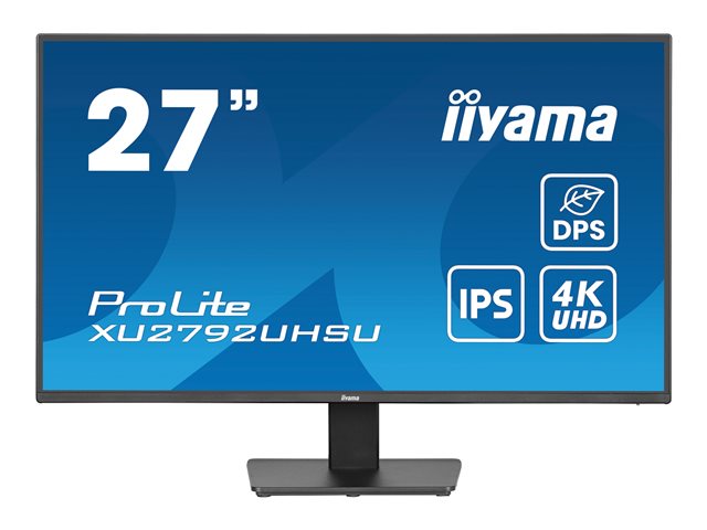 iiyama ProLite XU2792UHSU-B6 - LED monitor - 27" - 3840 x 2160 4K @ 60 Hz - IPS - 350 cd/m² - 1300:1 - 4 ms - HDMI, DisplayPort, USB-C - speakers - matte black
