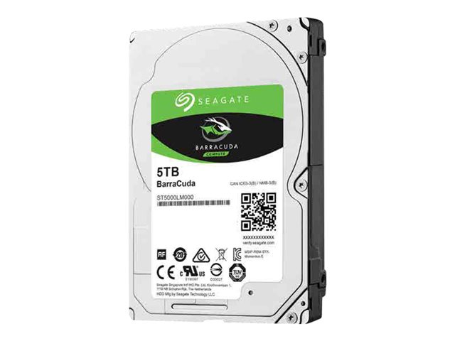 Seagate Guardian BarraCuda ST5000LM000 - Hard drive - 5 TB - internal - 2.5" - SATA 6Gb/s - 5400 rpm - buffer: 128 MB