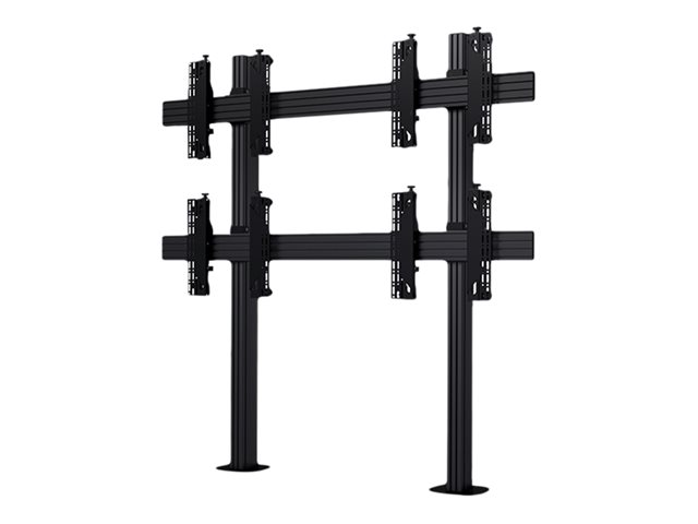 B-TECH System X BT8372 stand - bolt-down - for 2x2 video wall - black with black column