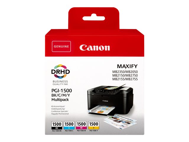 Canon PGI-1500 BK/C/M/Y Multipack - 4-pack - black, yellow, cyan, magenta - original - ink tank