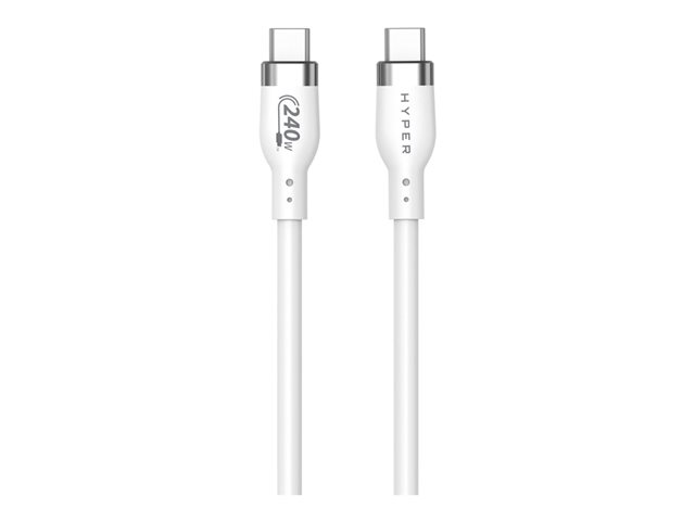 HyperJuice - USB cable - USB-C (M) to USB-C (M) - USB 2.0 - 1 m - extended power range (EPR), USB Power Delivery (240W) - white
