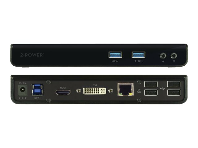2-Power Dual Video Docking Station - docking station - USB-C / USB 3.0 - DVI, HDMI - GigE