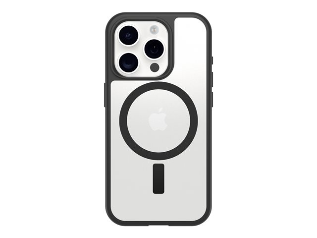 OtterBox React Series - Back cover for mobile phone - MagSafe compatibility - plastic - black crystal (clear/black) - for Apple iPhone 16 Pro