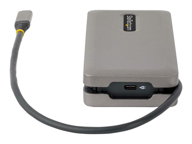 Startech USB-C Multiport Adapter, HDMI/VGA, 4K 60Hz Video, 3-Port USB Hub, 100W Power Delivery Pass-Through, GbE, USB Type-C Travel Dock w/ Charging, 1ft/30cm Wrap-Around Cable - Mini Laptop Docking Station (DKT31CVHPD3) - Docking station - USB-C - VGA, H