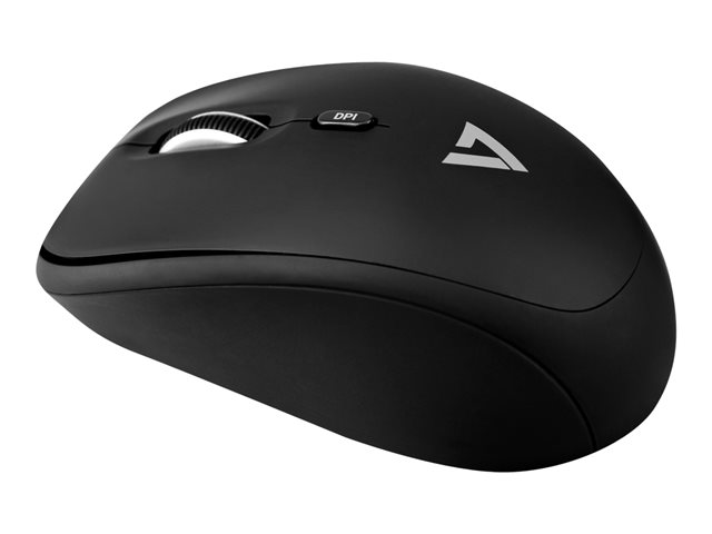 V7 MW100-1E - mouse - 2.4 GHz - black