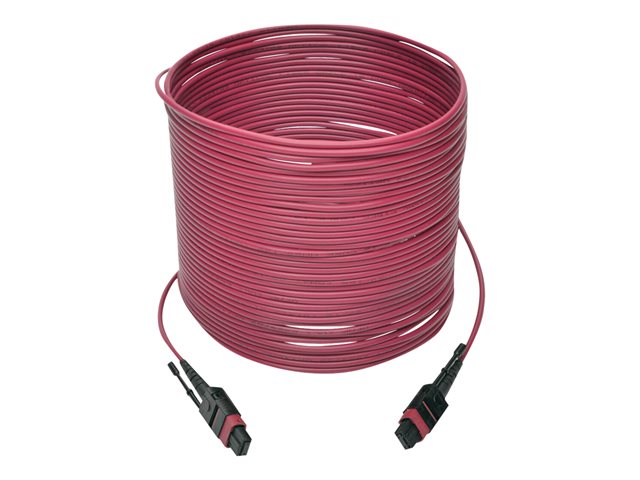 Eaton Tripp Lite Series 100G MTP/MPO Multimode OM4 Plenum-Rated Fiber Optic Cable (F/F), 12 Fiber, 40/100GBASE-SR4, Push/Pull Tabs, Magenta, 10 m - patch cable - 10 m - magenta