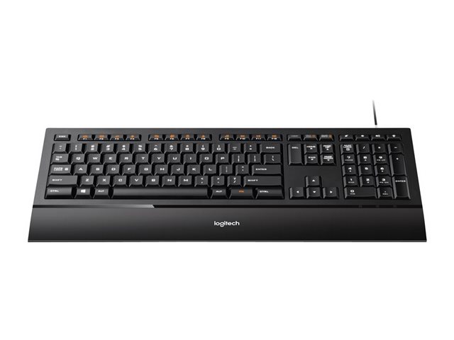 Logitech Illuminated K740 - Keyboard - backlit - USB - Pan Nordic - orange, classic black