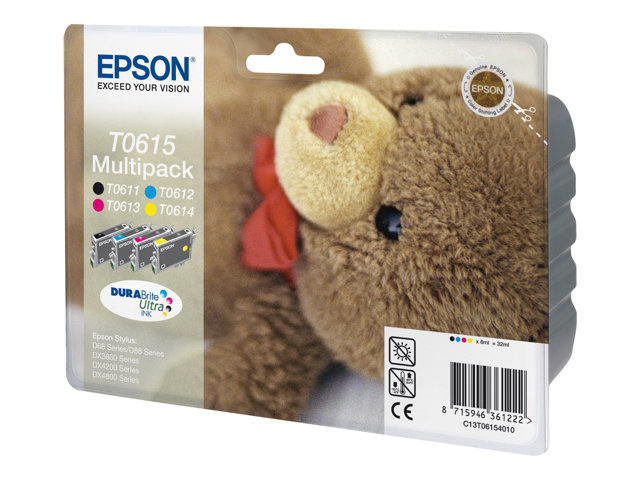 Epson Multipack T0615 - 4-pack - black, yellow, cyan, magenta - original - ink cartridge