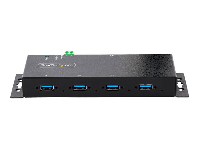 Startech 4-Port Industrial USB 3.0 5Gbps Hub, Rugged USB Hub w/15kV Air/8kV Contact ESD and Surge Protection, DIN/Wall/Desk Mountable USB-A Hub, USB Expansion Hub with Locking Ports - Metal Construction (5G4AINDNP-USB-A-HUB) - Hub - industrial - 4 x USB 3