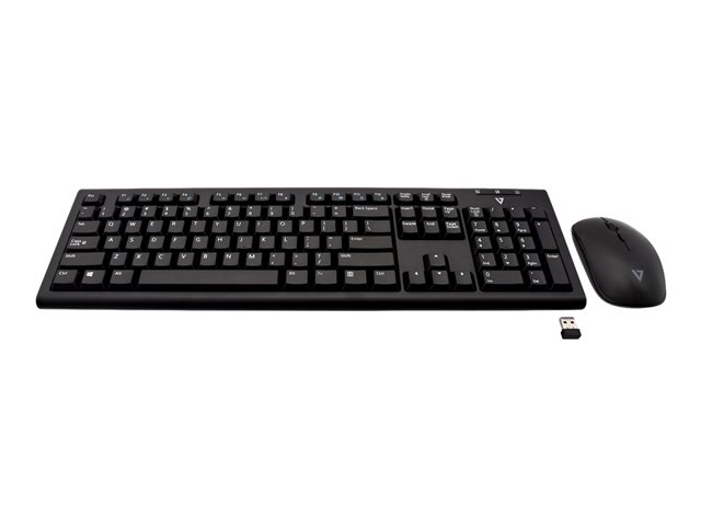 V7 CKW200US-E - keyboard and mouse set - US - black Input Device